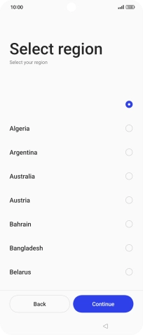 Press the required region.