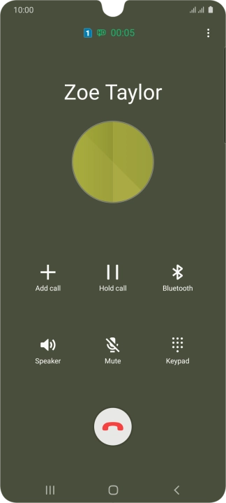 Press the end call icon.