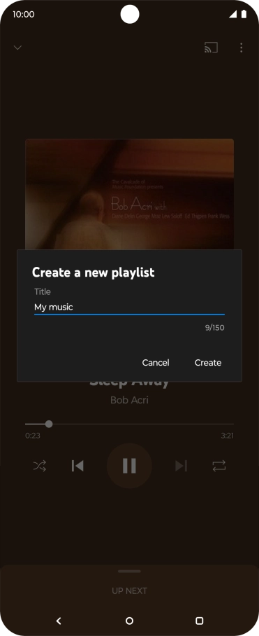 Key in a name for the playlist and press Create.