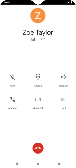 Press the end call icon.
