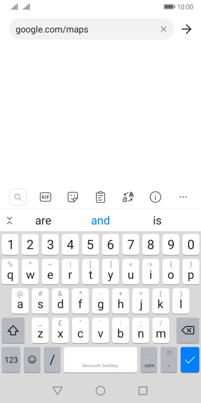 Key in google.com/maps and press the confirm icon.