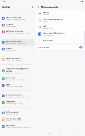Press the required email account.