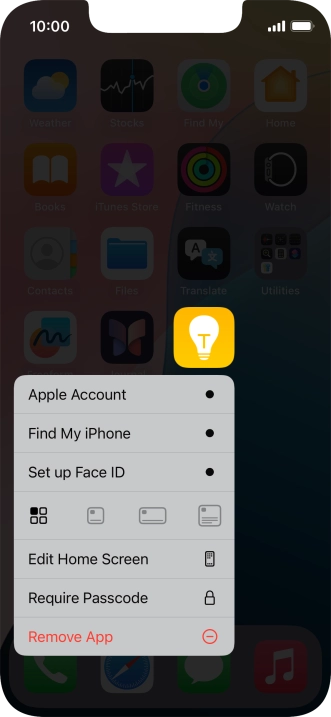 Press Remove App.