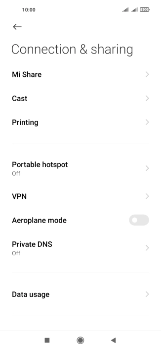 Press Portable hotspot.