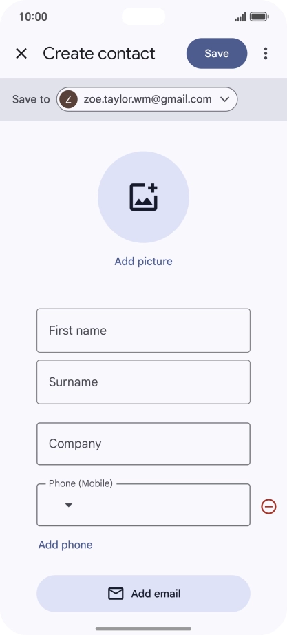 Press the address book drop down list.