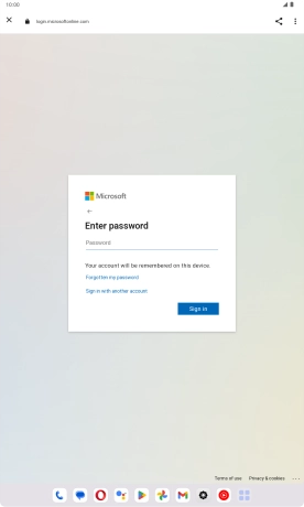 Press Password and key in the password for your email account.