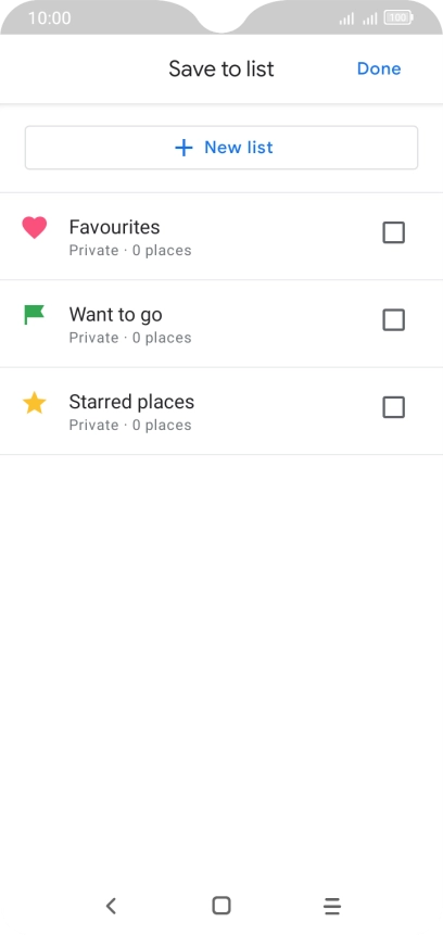 Press the required setting.