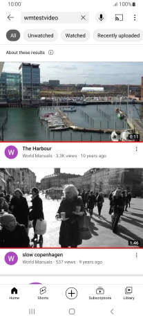 Press the required video clip.