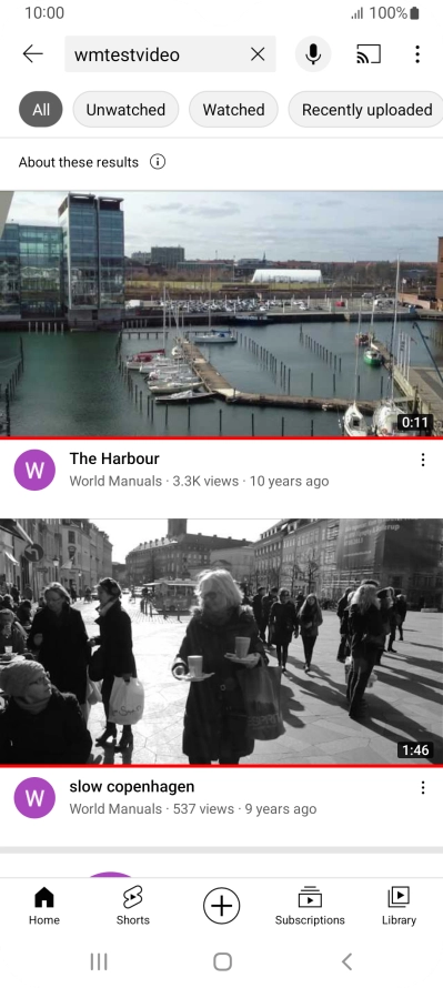 Press the required video clip.