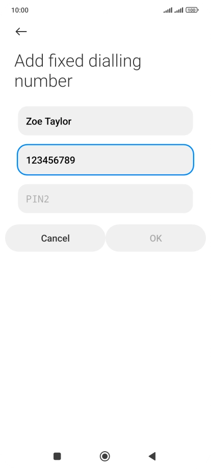 Press PIN2.