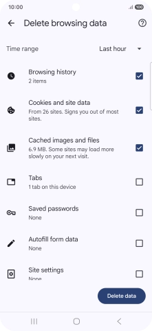 Press the fields next to the required data types.