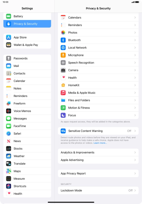 Press App Privacy Report.