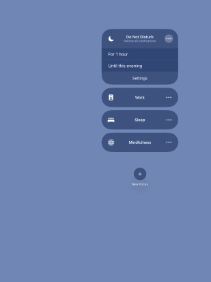 Press the required setting to activate the selected focus mode for a specified period of time or until you leave your current location.