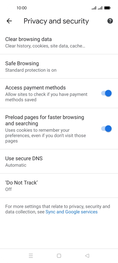 Press Clear browsing data.