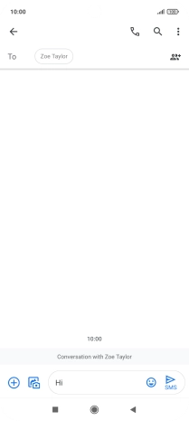 Press the send icon when you've finished your text message.
