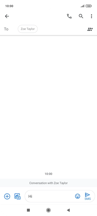 Press the send icon when you've finished your text message.