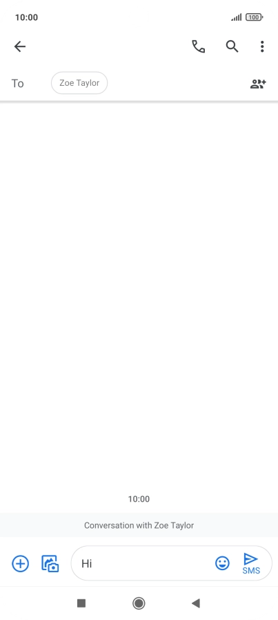Press the send icon when you've finished your text message.
