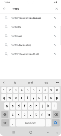 Key in Twitter and press the search icon.