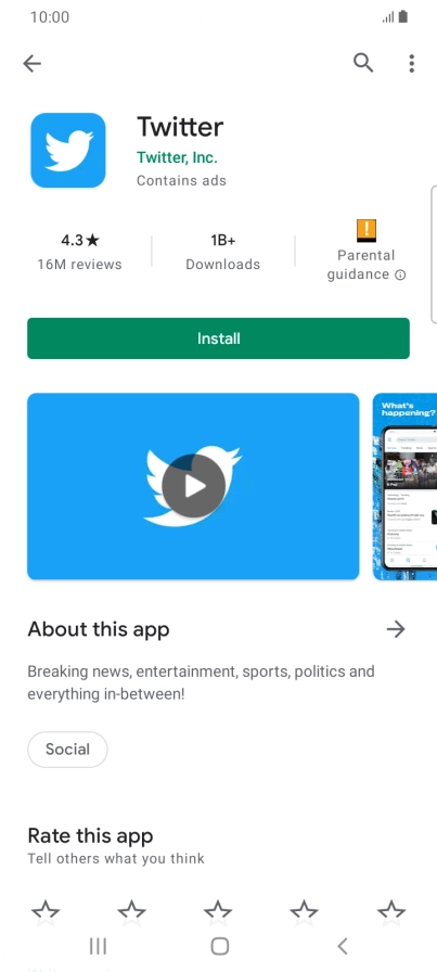 Press Install and follow the instructions on the screen to install the app.