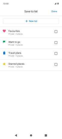If you select New list, follow the instructions on the screen to create a new list.