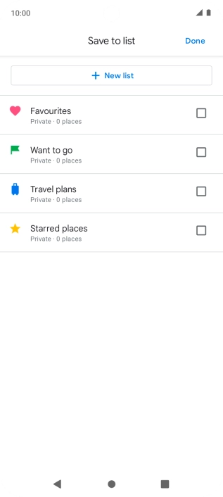 If you select New list, follow the instructions on the screen to create a new list.