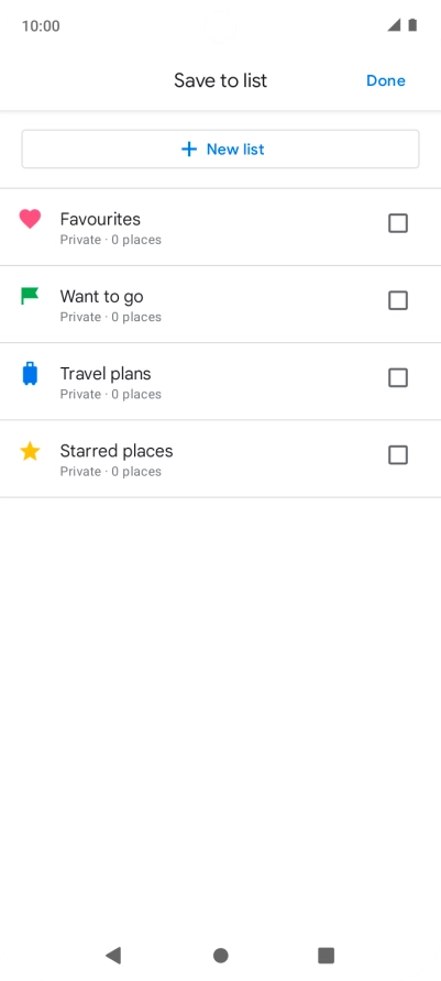 If you select New list, follow the instructions on the screen to create a new list.