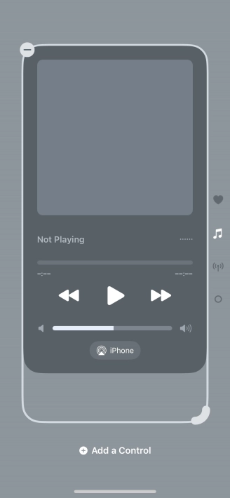 Press the remove icon on the required Control Centre page to remove it from Control Centre.