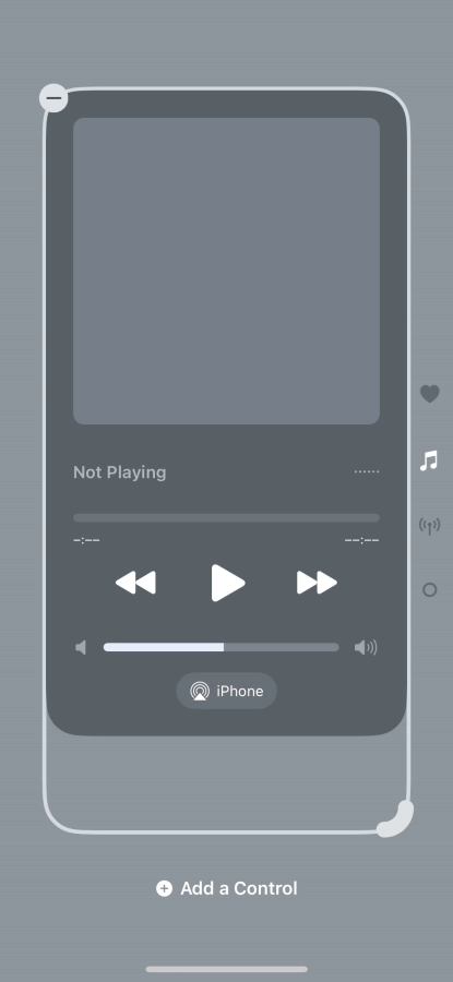 Press the remove icon on the required Control Centre page to remove it from Control Centre.