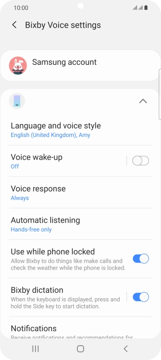 Follow the instructions on the screen to select the required settings.