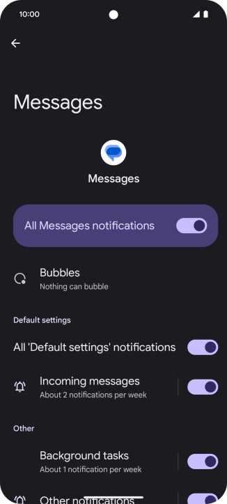 Press the indicator next to 