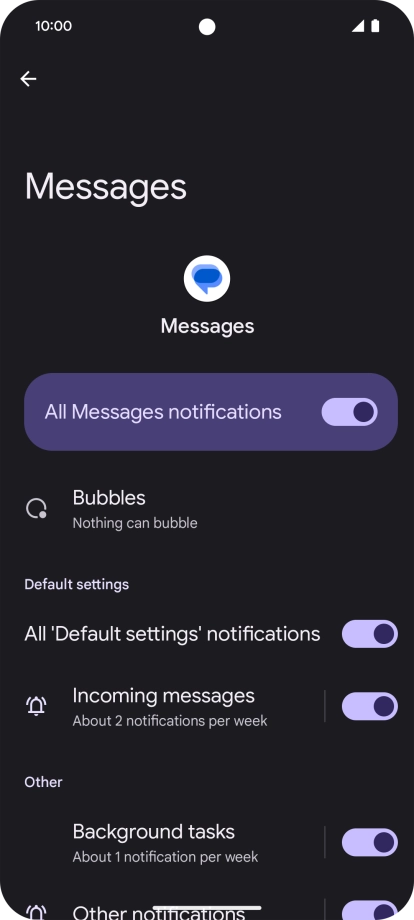 Press the indicator next to 