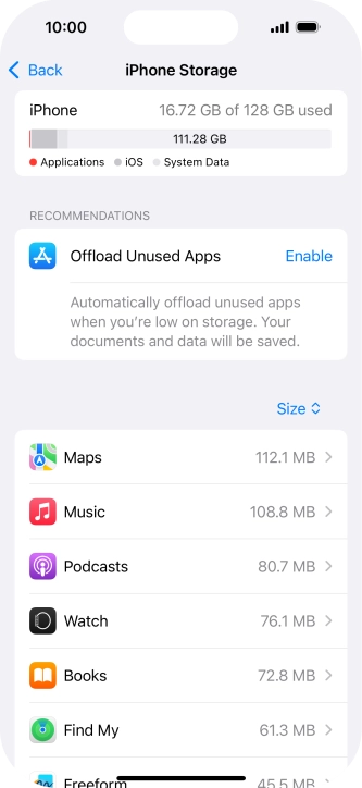 Press the required app.