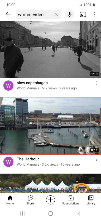 Press the required video clip.