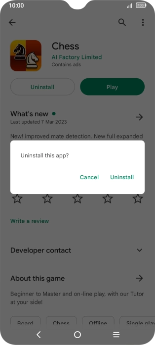 Press Uninstall.