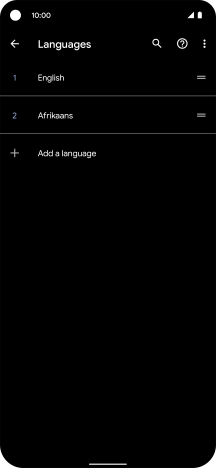 To select the new language as the default language, press the move icon next to the required language and drag it to the top of the list.