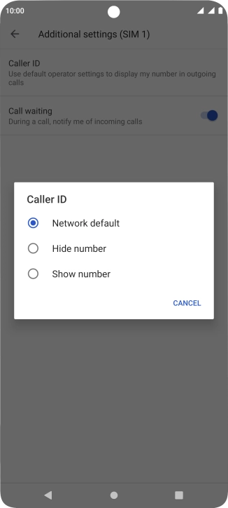 Press Show number to turn on caller identification.