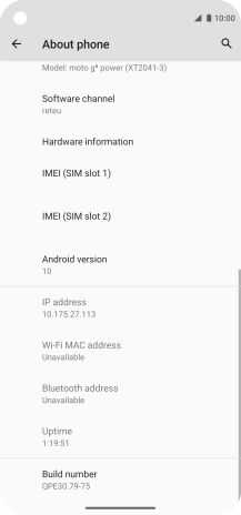 Your phone's software version is displayed below Android version.