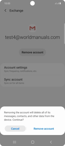 Press Remove account.