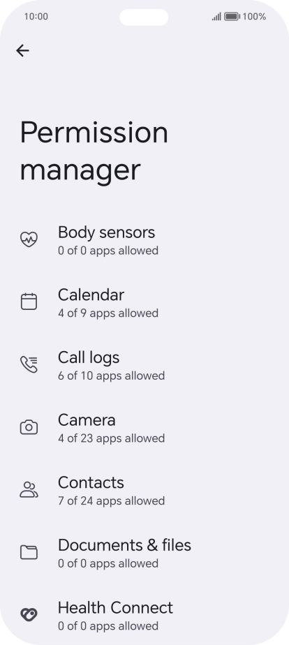 Press the required category.