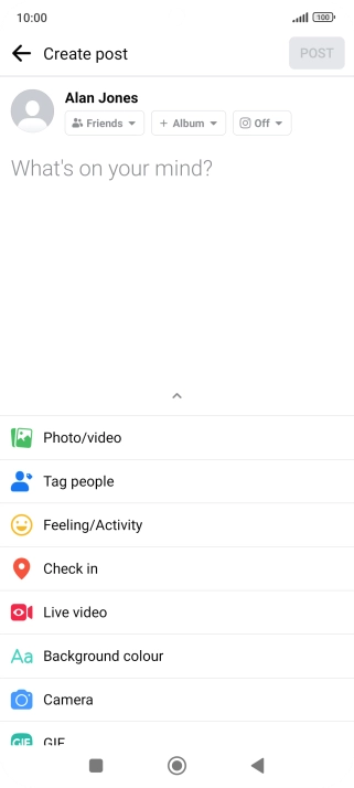 Press the text input field.