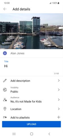 Key in the required text and press UPLOAD.