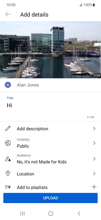 Key in the required text and press UPLOAD.