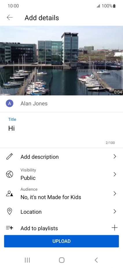 Key in the required text and press UPLOAD.