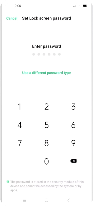 Press Use a different password type.