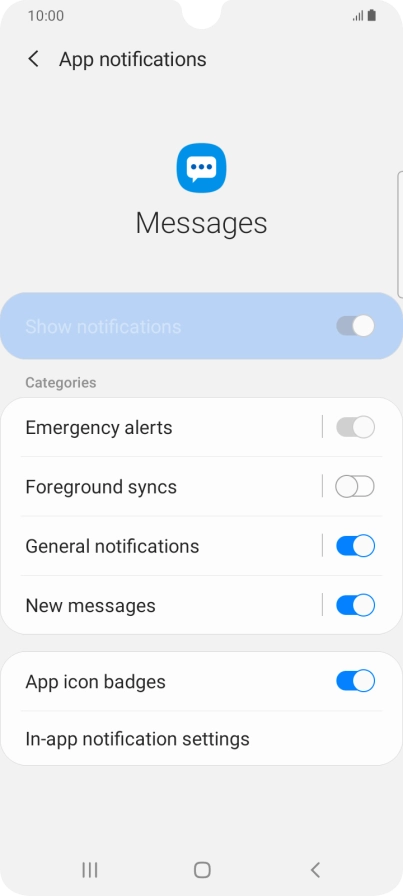 Press the indicator next to 