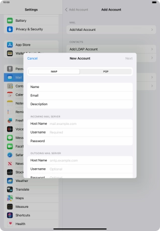Press IMAP.
