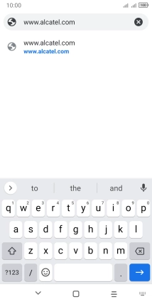 Key in the address of the required web page and press arrow right.