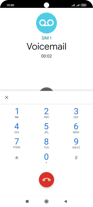Press the end call icon.
