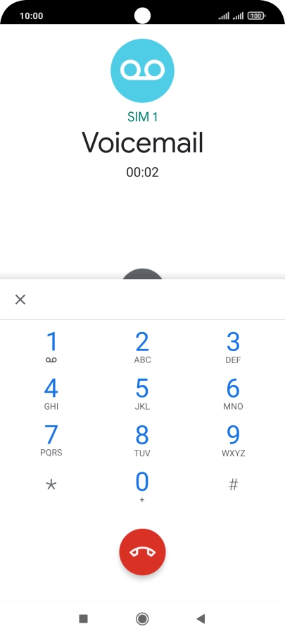 Press the end call icon.