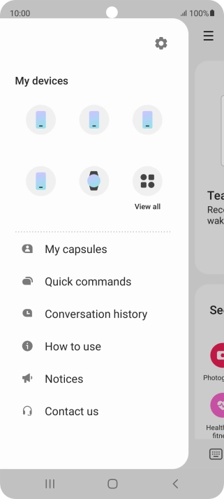 Press the settings icon.